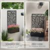 Outsunny Hochbeet schwarz Metall B/H/L: ca. 23x113x61 cm Outsunny Hochbeet schwarz Metall B/H/L: ca. 23x113x61 cm – Bild 4