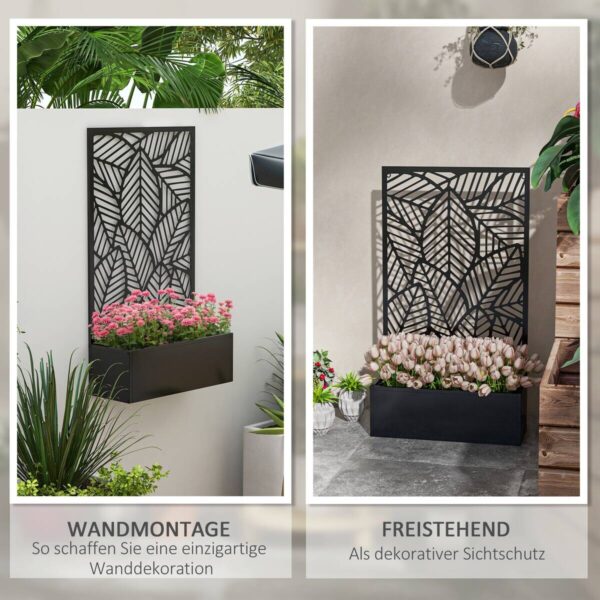 Outsunny Hochbeet schwarz Metall B/H/L: ca. 23x113x61 cm Outsunny Hochbeet schwarz Metall B/H/L: ca. 23x113x61 cm – Bild 4