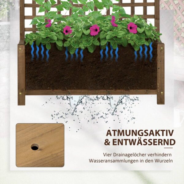Outsunny Hochbeet kaffee Holz B/H/L: ca. 45x183x90 cm Outsunny Hochbeet kaffee Holz B/H/L: ca. 45x183x90 cm – Bild 2