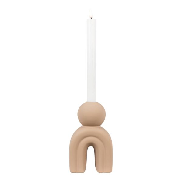 Kerzenhalter Candle braun Steinzeug B/H/L: ca. 6,5x17x10,5 cm Kerzenhalter Candle braun Steinzeug B/H/L: ca. 6,5x17x10,5 cm – Bild 2
