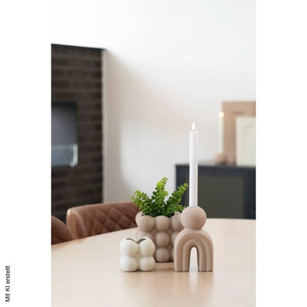 Kerzenhalter Candle braun Steinzeug B/H/L: ca. 6,5x17x10,5 cm Kerzenhalter Candle braun Steinzeug B/H/L: ca. 6,5x17x10,5 cm – Bild 4