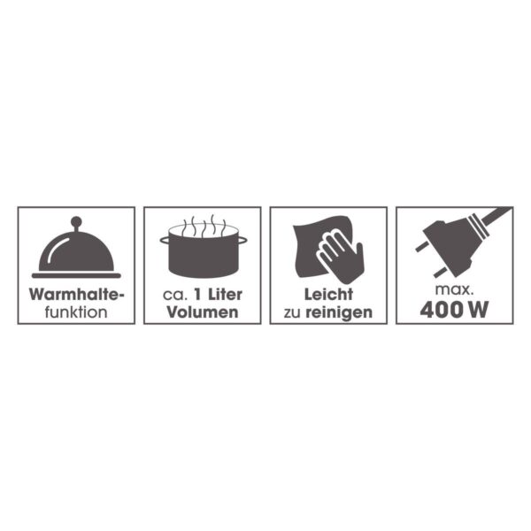 GOURMETmaxx Reiskocher schwarz silber B/H/L: ca. 23,6x25,2x23,2 cm – Bild 5