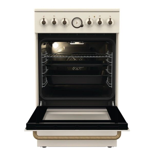 Gorenje Retro-Standherd 50cm mit Glaskeramikkochfeld GECS5B70CLI creme B/H/T: ca. 50x85x59,4 cm – Bild 4