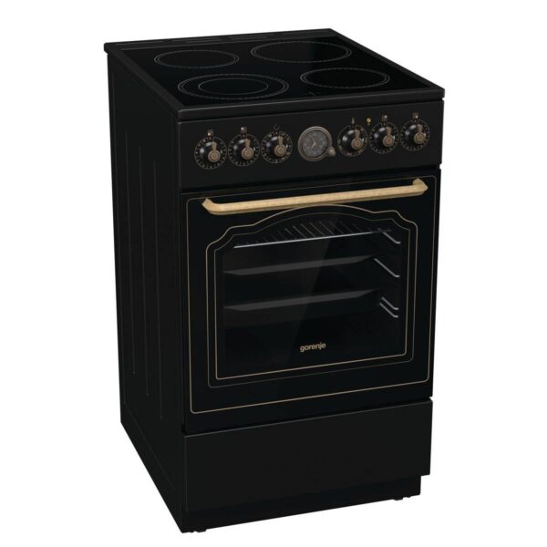 Gorenje Retro-Standherd 50cm mit Glaskeramikkochfeld GECS5B70CLB schwarz B/H/T: ca. 50x85x60 cm – Bild 2