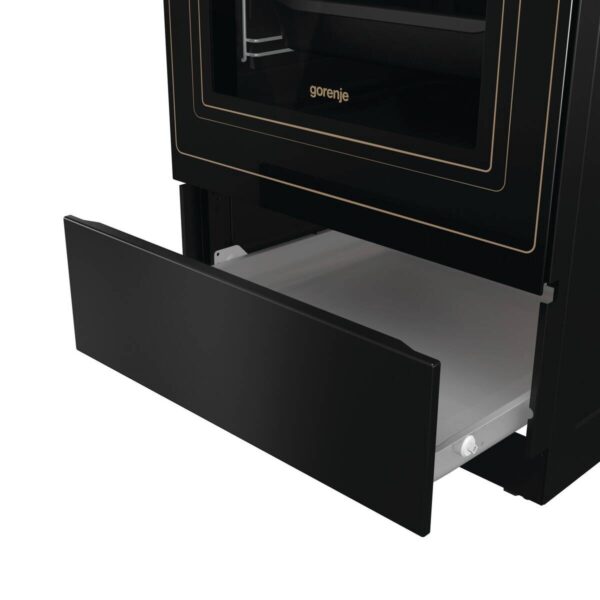 Gorenje Retro-Standherd 50cm mit Glaskeramikkochfeld GECS5B70CLB schwarz B/H/T: ca. 50x85x60 cm – Bild 4