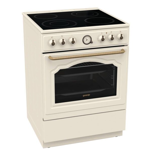 Gorenje Retro-Standherd 60cm mit Glaskeramikkochfeld GECS6B70CLI beige B/H/T: ca. 60x85x60 cm – Bild 2