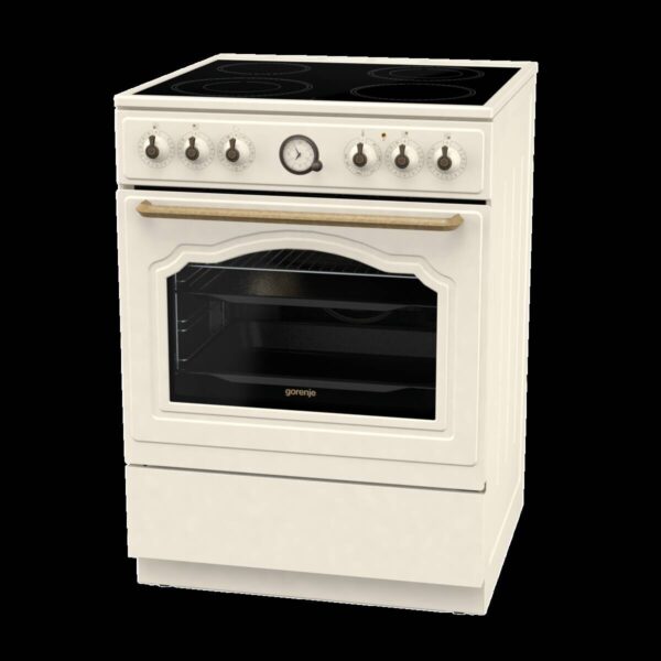 Gorenje Retro-Standherd 60cm mit Glaskeramikkochfeld GECS6B70CLI beige B/H/T: ca. 60x85x60 cm – Bild 5