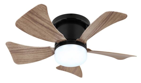 GLOBO LED-Deckenventilator mattschwarz dunkelbraun Opal Kunststoff Metall H/D: ca. 13x40,6 cm 1 Brennstellen – Bild 2