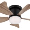 GLOBO LED-Deckenventilator mattschwarz dunkelbraun Opal Kunststoff Metall H/D: ca. 13x40,6 cm 1 Brennstellen – Bild 5