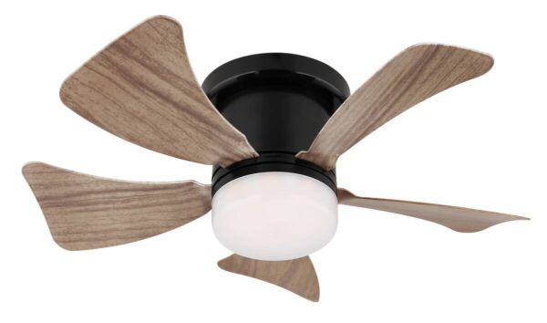 GLOBO LED-Deckenventilator mattschwarz dunkelbraun Opal Kunststoff Metall H/D: ca. 13x40,6 cm 1 Brennstellen – Bild 5