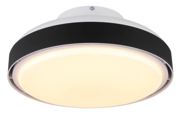 GLOBO LED-Deckenventilator mattschwarz weiß Opal Kunststoff Acryl H/D: ca. 20x45 cm 1 Brennstellen – Bild 3