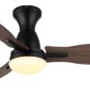 GLOBO LED-Deckenventilator Opal mattschwarz braun Metall Kunststoff H/D: ca. 32,5x107 cm 1 Brennstellen – Bild 2
