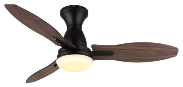 GLOBO LED-Deckenventilator Opal mattschwarz braun Metall Kunststoff H/D: ca. 32,5x107 cm 1 Brennstellen – Bild 2