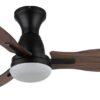 GLOBO LED-Deckenventilator Opal mattschwarz braun Metall Kunststoff H/D: ca. 32,5x107 cm 1 Brennstellen – Bild 3
