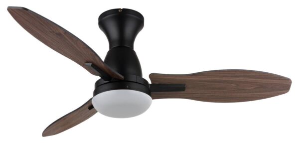 GLOBO LED-Deckenventilator Opal mattschwarz braun Metall Kunststoff H/D: ca. 32,5x107 cm 1 Brennstellen – Bild 3