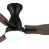 GLOBO LED-Deckenventilator Opal mattschwarz braun Metall Kunststoff H/D: ca. 32,5x107 cm 1 Brennstellen – Bild 5