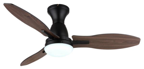 GLOBO LED-Deckenventilator Opal mattschwarz braun Metall Kunststoff H/D: ca. 32,5x107 cm 1 Brennstellen – Bild 5