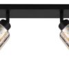 GLOBO Strahler klar mattschwarz Chrom Glas Metall B/H/L: ca. 9x22x86 cm E27 4 Brennstellen – Bild 4