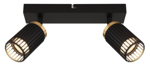 GLOBO Strahler mattschwarz Aluminium Metall B/H/T/L: ca. 12,5x15,5x26x26 cm GU10 2 Brennstellen – Bild 2