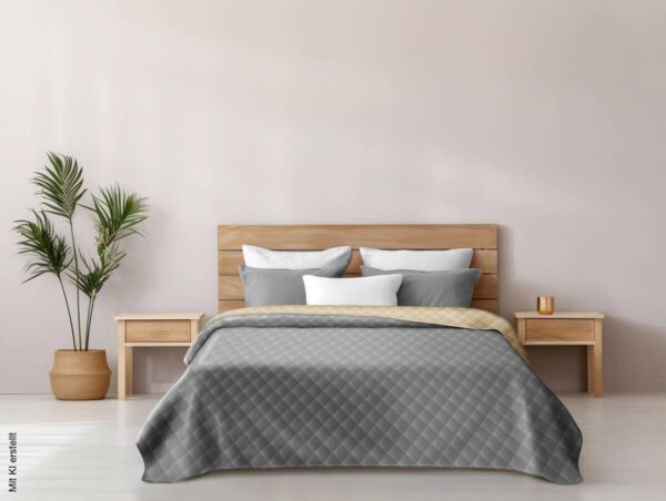 Tagesdecke grau Polyester B/L: ca. 220x240 cm – Bild 3