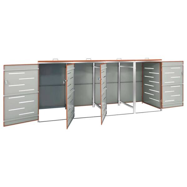 vidaXL Mülltonnenbox orange B/H/T: ca. 276,5x112,5x77,5 cm – Bild 5