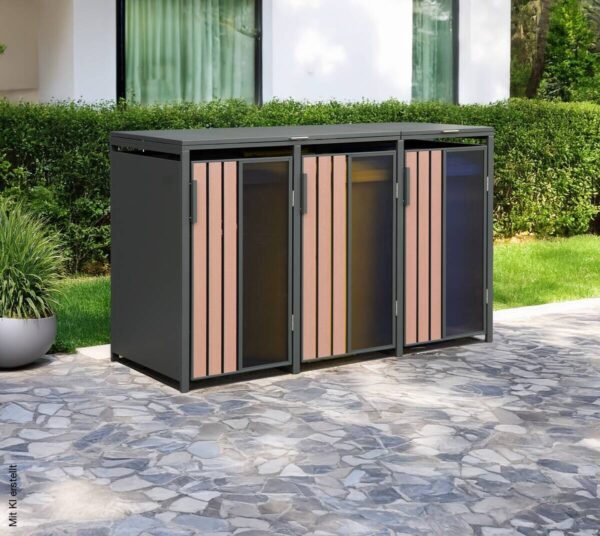 Westmann Mülltonnenbox Status anthrazit B/H/L: ca. 198x116x80 cm – Bild 3