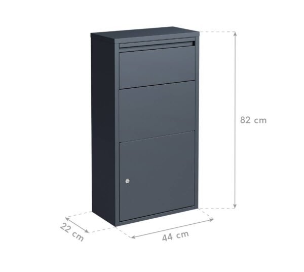 Westmann Briefkasten mit Paketbox Pollux anthrazit B/H/L: ca. 22x82x44 cm – Bild 4