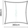 PLATINUM Sonnensegel Coolfit grau Polyethylen B/H/L: ca. 360x1x360 cm – Bild 3