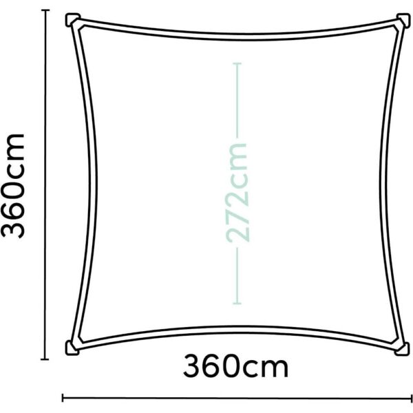 PLATINUM Sonnensegel Coolfit altweiß Polyethylen B/H/L: ca. 360x1x360 cm PLATINUM Sonnensegel Coolfit altweiß Polyethylen B/H/L: ca. 360x1x360 cm – Bild 3
