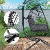 Outsunny Rattan Hängesessel dunkelgrau Polyethylen B/H/L: ca. 100x185x170 cm – Bild 4