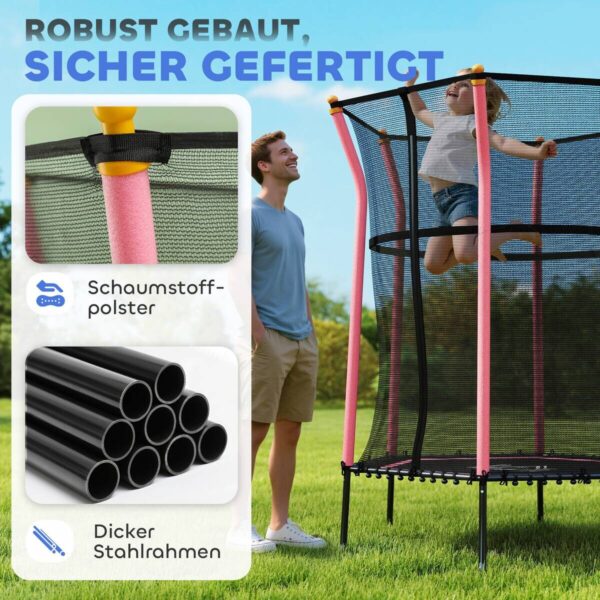 HOMCOM Kindertrampolin rosa B/H/L: ca. 163,5x190x163,5 cm – Bild 2