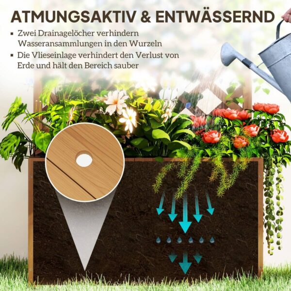 Outsunny Hochbeet Holzoptik Holz B/H/L: ca. 33x122x64 cm Outsunny Hochbeet Holzoptik Holz B/H/L: ca. 33x122x64 cm – Bild 2