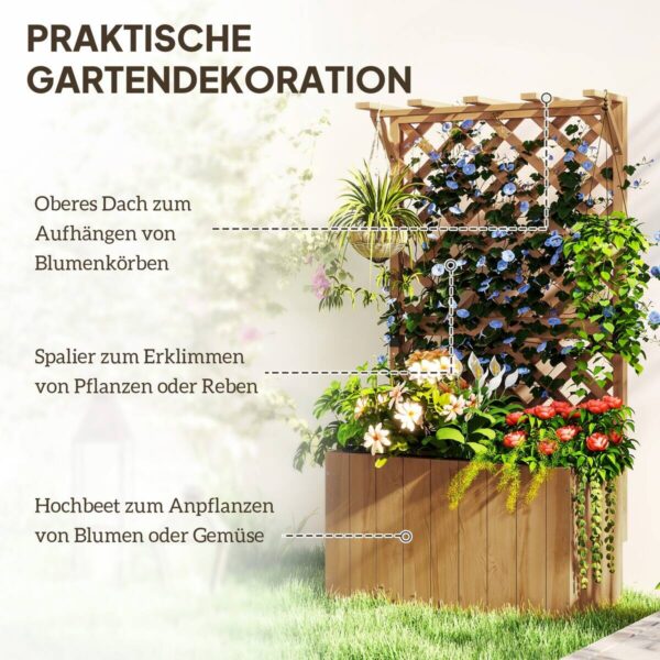 Outsunny Hochbeet Holzoptik Holz B/H/L: ca. 33x122x64 cm Outsunny Hochbeet Holzoptik Holz B/H/L: ca. 33x122x64 cm – Bild 5