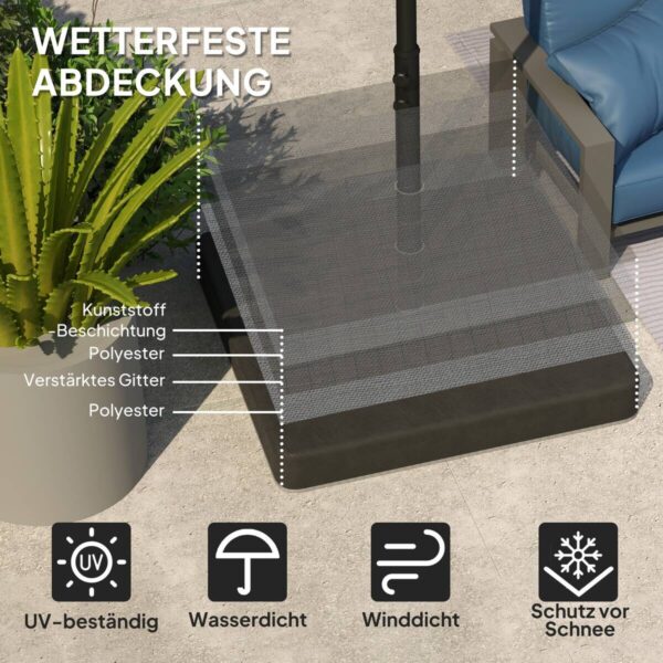 Outsunny Schirmgewichte schwarz Polyester B/H/L: ca. 89x10,5x89 cm – Bild 5