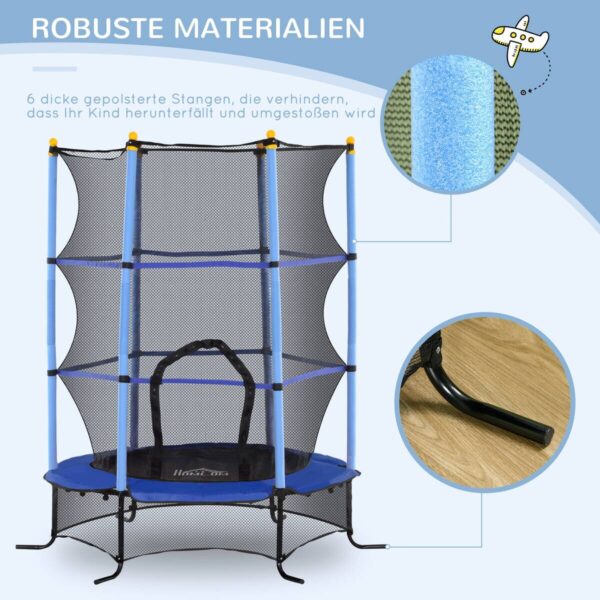 HOMCOM Kindertrampolin blau B/H/L: ca. 163x190x163 cm HOMCOM Kindertrampolin blau B/H/L: ca. 163x190x163 cm – Bild 2
