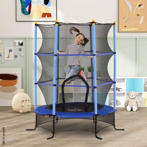 HOMCOM Kindertrampolin blau B/H/L: ca. 163x190x163 cm HOMCOM Kindertrampolin blau B/H/L: ca. 163x190x163 cm – Bild 3