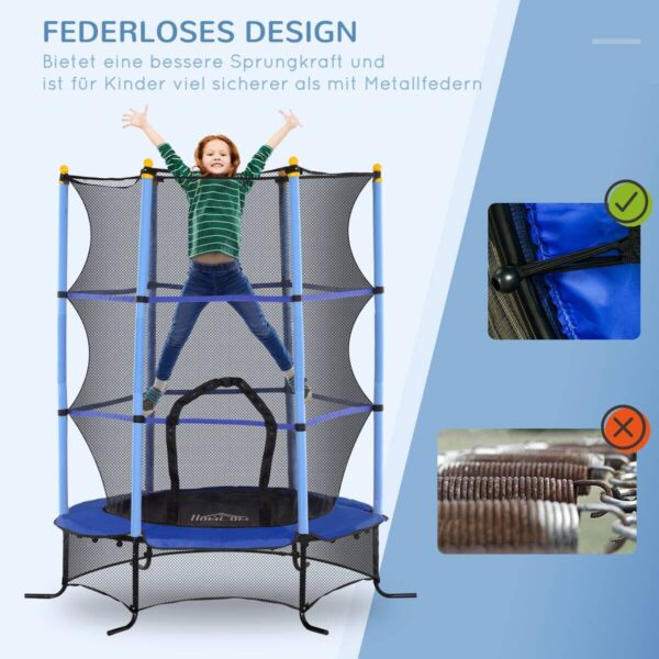 HOMCOM Kindertrampolin blau B/H/L: ca. 163x190x163 cm HOMCOM Kindertrampolin blau B/H/L: ca. 163x190x163 cm – Bild 5