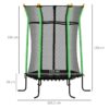 HOMCOM Kindertrampolin grün B/H/L: ca. 163,5x190x163,5 cm – Bild 3