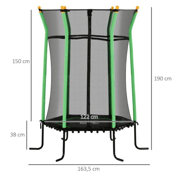 HOMCOM Kindertrampolin grün B/H/L: ca. 163,5x190x163,5 cm – Bild 3