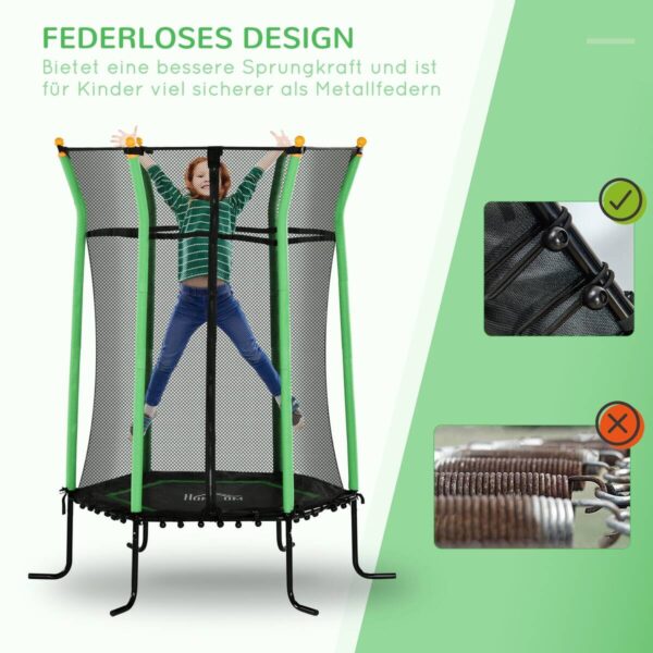 HOMCOM Kindertrampolin grün B/H/L: ca. 163,5x190x163,5 cm – Bild 4
