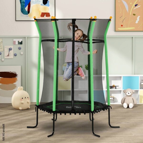 HOMCOM Kindertrampolin grün B/H/L: ca. 163,5x190x163,5 cm – Bild 5