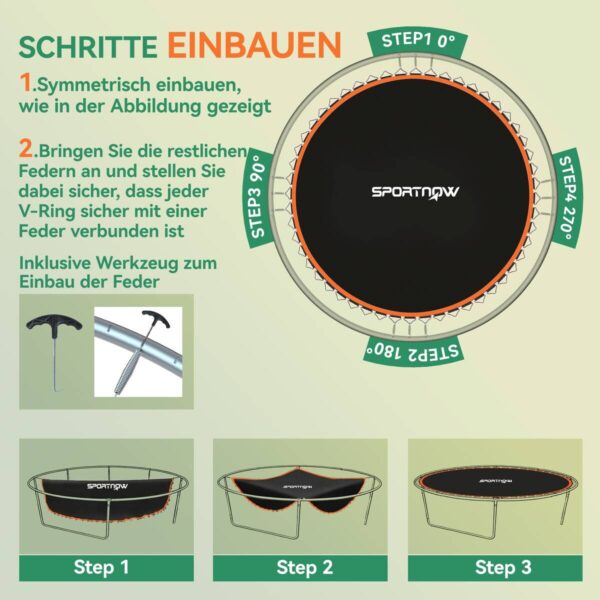 SPORTNOW Trampolin-Sprungtuch orange B/H/L: ca. 323x1x323 cm SPORTNOW Trampolin-Sprungtuch orange B/H/L: ca. 323x1x323 cm – Bild 4