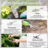 Outsunny Gartenwerkzeug-Set mehrfarbig Metall B/H/L: ca. 7x3x26,5 cm – Bild 3