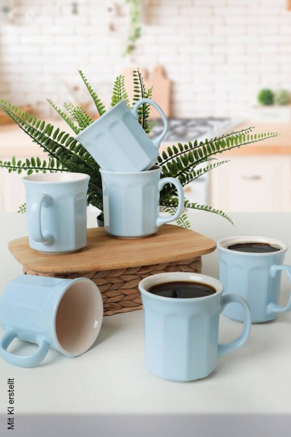 HermiaConcept Kaffeebecher 6-tlg. creme Keramik 6 tlg. – Bild 3