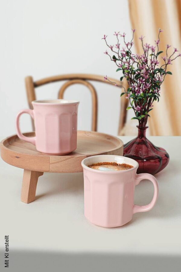 HermiaConcept Kaffeebecher 6-tlg. rosa Keramik 6 tlg. – Bild 2