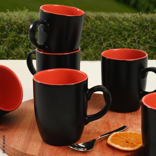 HermiaConcept Kaffeebecher 6-tlg. schwarz Keramik 6 tlg. – Bild 2