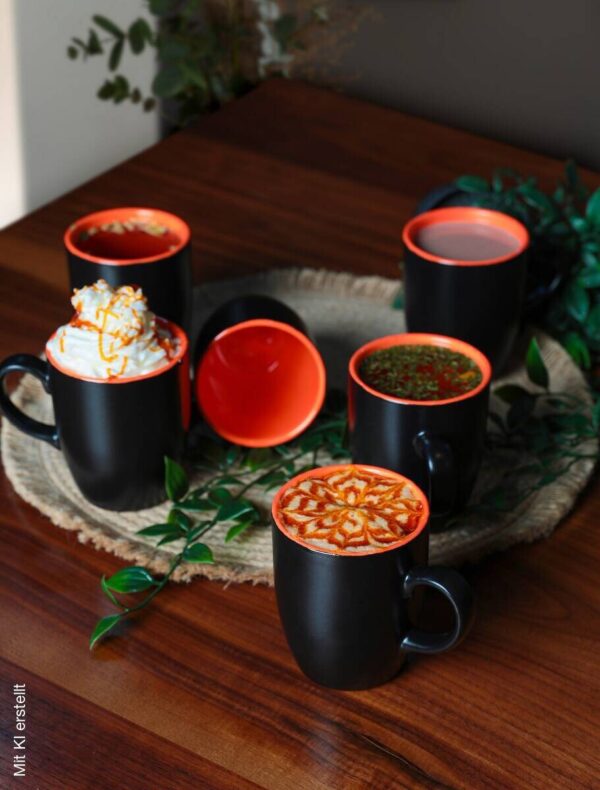 HermiaConcept Kaffeebecher 6-tlg. schwarz Keramik 6 tlg. – Bild 3