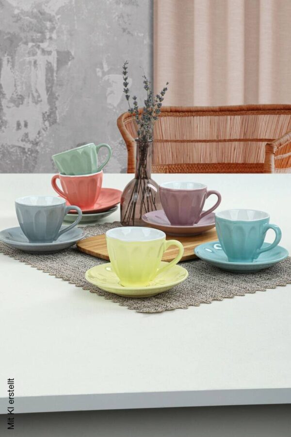 HermiaConcept Teetasse 12-tlg. mehrfarbig Steingut – Bild 2