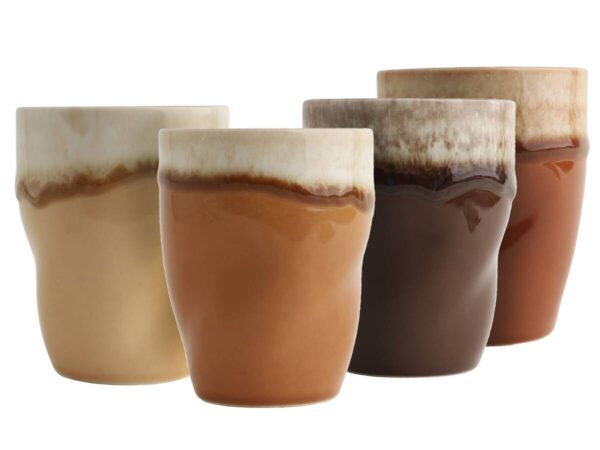 CreaTable Kaffeetassenset Squeezy Mocha braun Steinzeug 4 tlg. – Bild 3