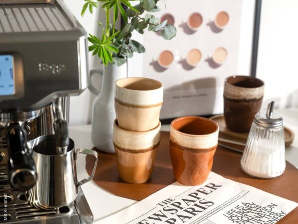 CreaTable Kaffeetassenset Squeezy Mocha braun Steinzeug 4 tlg. – Bild 4